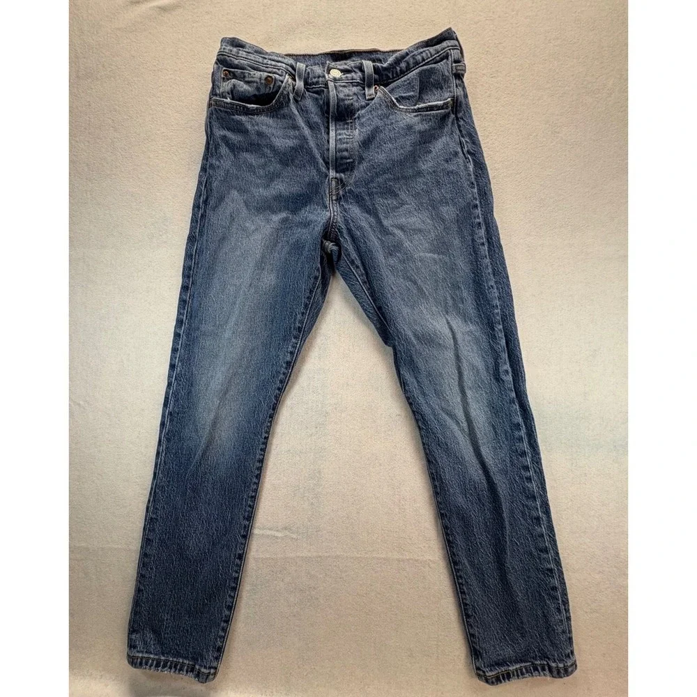 Levis 501 Original Fit Mens Blue Denim Straight Leg Button Fly Jeans W28 L28